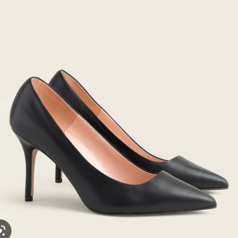 🆕️ J.Crew $248 Elsie Napa Black Leather Pumps Heels AR865